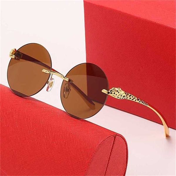 new rimless round men's and women's leopard head paint legs personalized fashion glasseskajia new, White;black
new rimless round men's and women's leopard head paint legs personalized fashion glasseskajia new, White;black