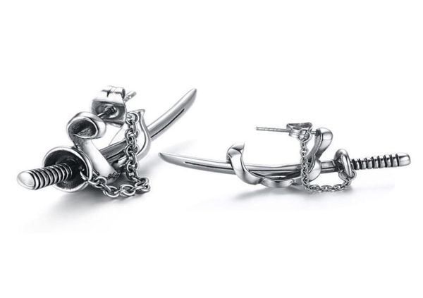 stud 1pair vintage punk style titanium steel katana samurai knife earrings biker cool personality earring men retro jewelry3644460, Golden;silver
stud 1pair vintage punk style titanium steel katana samurai knife earrings biker cool personality earring men retro jewelry3644460, Golden;silver