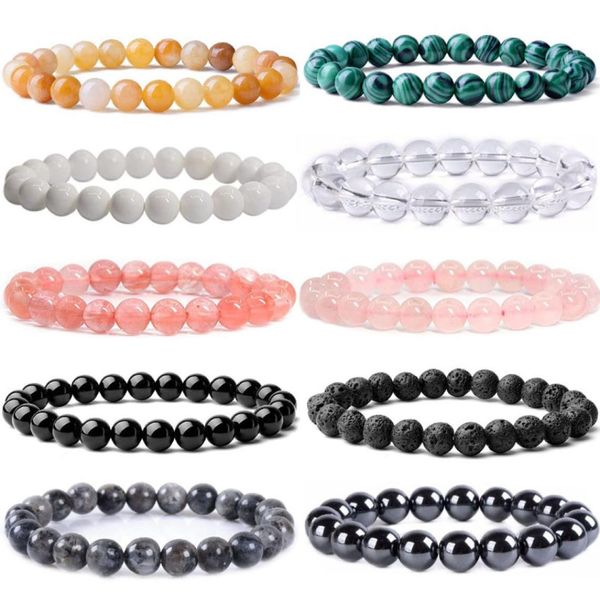 8mm strand natural stone round beads bracelet fashion classic elastic malachite turquoise crystal bangle bracelets handmade4326277, Black
8mm strand natural stone round beads bracelet fashion classic elastic malachite turquoise crystal bangle bracelets handmade4326277, Black