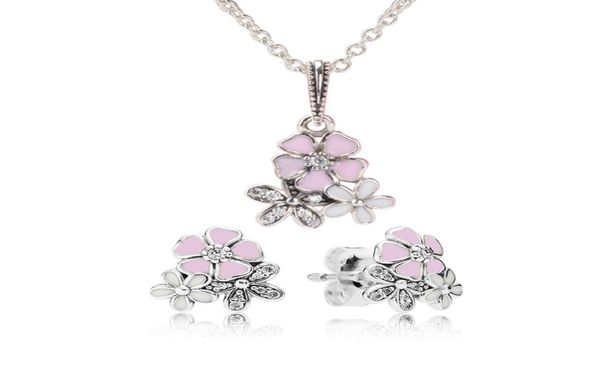 authentic 925 sterling silver pink enamel flower pendant necklace earring set with box for jewelry womens earrings2768371
authentic 925 sterling silver pink enamel flower pendant necklace earring set with box for jewelry womens earrings2768371