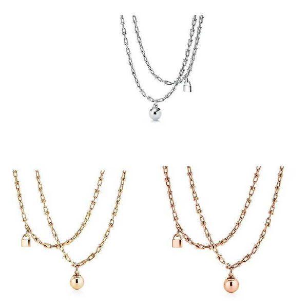 original new tiffayffay 925 silver double layer horseshoe chain ball lock sweater star necklace, Black
original new tiffayffay 925 silver double layer horseshoe chain ball lock sweater star necklace, Black