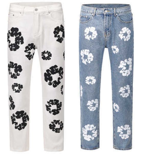 men's jeans high street inns same cotton daisy pattern straight fit loose, Blue
men's jeans high street inns same cotton daisy pattern straight fit loose, Blue