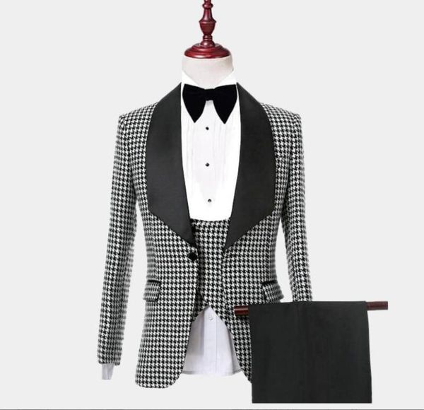 fashion gentleman houndstooth tuxedo with black shawl lapel mens suits custom made wedding tuxedos jacket pants vest slim fit8598107, Black;gray
fashion gentleman houndstooth tuxedo with black shawl lapel mens suits custom made wedding tuxedos jacket pants vest slim fit8598107, Black;gray