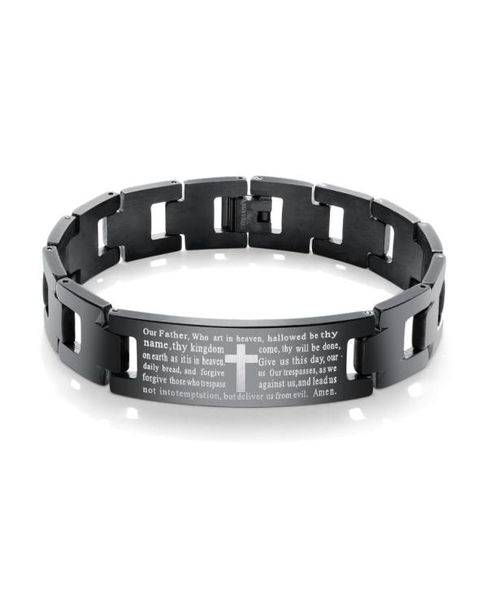 men039s black biker heavy chain lord039s prayer cross bracelet in stainless steel3028055, Golden;silver
men039s black biker heavy chain lord039s prayer cross bracelet in stainless steel3028055, Golden;silver