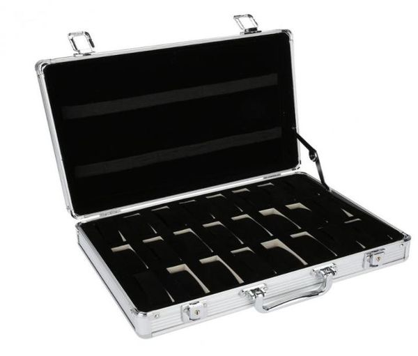 watch boxes cases 24 grid aluminum suitcase case display storage box bracket clock7005897, Black;blue
watch boxes cases 24 grid aluminum suitcase case display storage box bracket clock7005897, Black;blue
