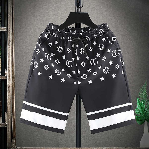 fashionable shorts men wear trendy brand cropped pants lovers' sports pants beach pants trendy handsome shorts, White;black