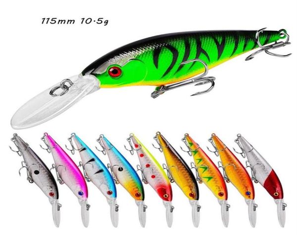 

10 color mixed 115mm 10 5g minnow hard baits lures fishing hooks 6 hook pesca tackle wei 524308u336p5680561