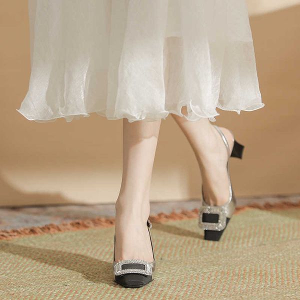 lady sandals colored half back hollow high heel women's shoes metal gold silver fabric summer shallow mouth single for outwear 230626, Black
lady sandals colored half back hollow high heel women's shoes metal gold silver fabric summer shallow mouth single for outwear 230626, Black