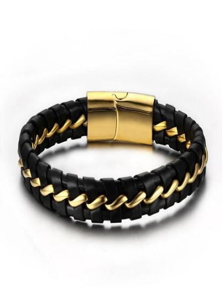 men039s braided leather bracelet with stainless steel magnetic clasp6881863, Golden;silver
men039s braided leather bracelet with stainless steel magnetic clasp6881863, Golden;silver