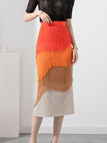 skirts summer female elegant tassel pleated for women stitching color split high elastic waist slim 230715, Black
skirts summer female elegant tassel pleated for women stitching color split high elastic waist slim 230715, Black