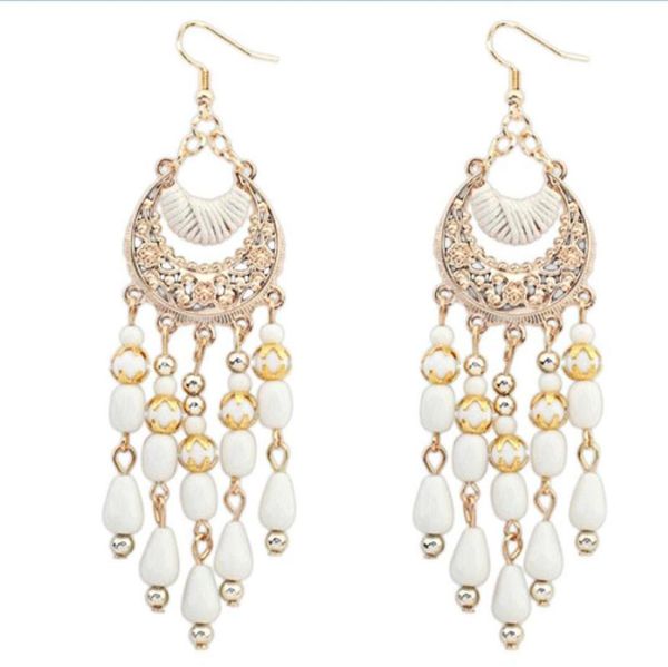 female earrings women039s bohemian fringed long section of big beads pendant earrings2599480, Silver
female earrings women039s bohemian fringed long section of big beads pendant earrings2599480, Silver