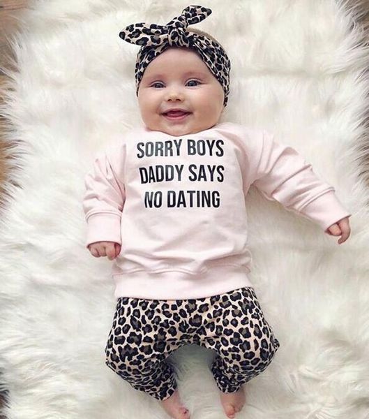 newborn toddler baby girl clothes set sorry boys daddy says no dating sweatshirt leopard legging pant outfit headband6161123, White
newborn toddler baby girl clothes set sorry boys daddy says no dating sweatshirt leopard legging pant outfit headband6161123, White