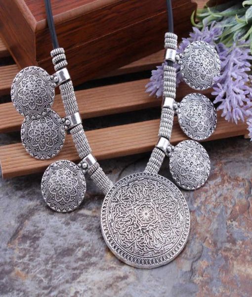 statement ethnic vintage tibetan silver color necklaces coin carved flowers round tassels pendants for women6549518
statement ethnic vintage tibetan silver color necklaces coin carved flowers round tassels pendants for women6549518