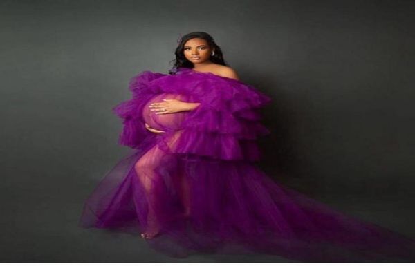 purple see through women prom dress off shoulder tulle ruffles pregnant po shoot evening dresses plus size party gown puffy sle9103556, Black
purple see through women prom dress off shoulder tulle ruffles pregnant po shoot evening dresses plus size party gown puffy sle9103556, Black