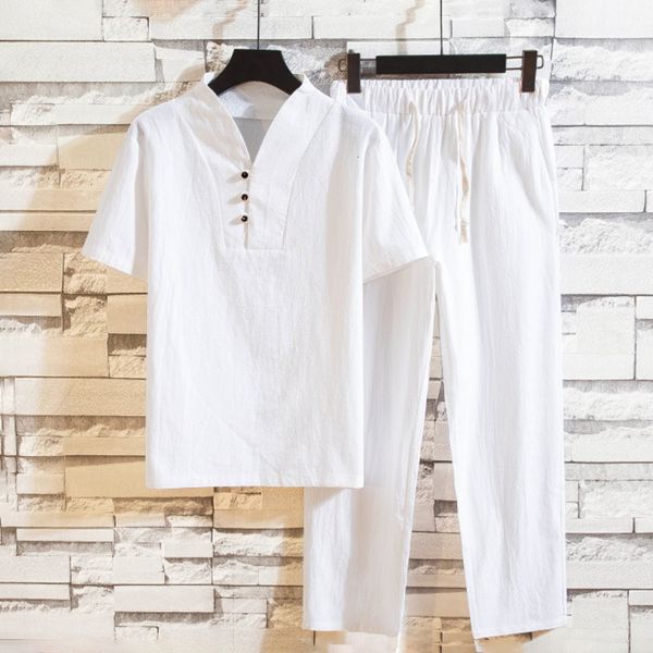 men's tracksuits arrival cotton and linen short sleeve tshirtankle length pant set solid shirttrousers home suits male size s3xl 230715, Gray
men's tracksuits arrival cotton and linen short sleeve tshirtankle length pant set solid shirttrousers home suits male size s3xl 230715, Gray