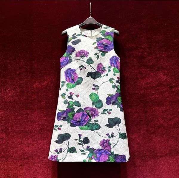 european and american women's dress 2023 summer new style round neck sleeveless beading fashion purple floral jacquard dress, Black;gray
european and american women's dress 2023 summer new style round neck sleeveless beading fashion purple floral jacquard dress, Black;gray