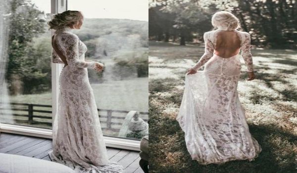 boho long sleeves vintage lace wedding dress 2020 high neck open back chic beach bohemian wedding gowns vestido de novia sirena9350860, White
boho long sleeves vintage lace wedding dress 2020 high neck open back chic beach bohemian wedding gowns vestido de novia sirena9350860, White