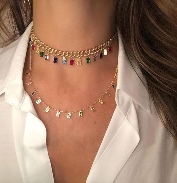 2020 gold filled rock style miami cuban chain choker jewelry with rainbow baguette cz cz charm iced out women hiphop necklaces3116011, Silver
2020 gold filled rock style miami cuban chain choker jewelry with rainbow baguette cz cz charm iced out women hiphop necklaces3116011, Silver