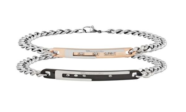 european and american stainless steel bracelet titanium steel men 039s and women 039s fashion romantic diamond couple titan7905734, Black
european and american stainless steel bracelet titanium steel men 039s and women 039s fashion romantic diamond couple titan7905734, Black