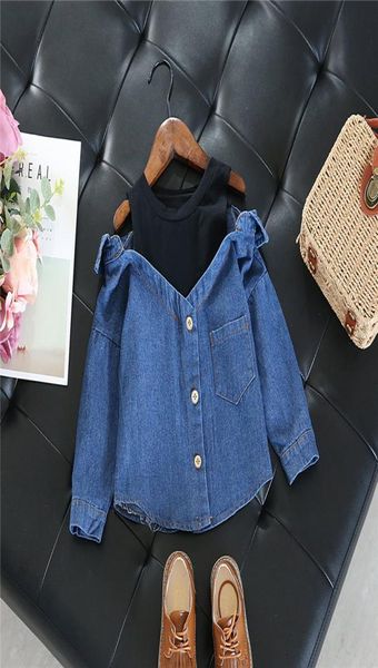 little girls blouse shirt casual fall toddler baby girls denim shoulderless long sleeve school girls for 27 years y20077023640, White;black
little girls blouse shirt casual fall toddler baby girls denim shoulderless long sleeve school girls for 27 years y20077023640, White;black