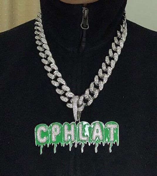 az custom name green drip oil letters pendant necklace charm cz hip hop jewelry with gold silver with 3mm rope chain1356410
az custom name green drip oil letters pendant necklace charm cz hip hop jewelry with gold silver with 3mm rope chain1356410