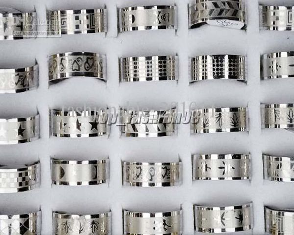 50pcslot silver stainless steel fashion mix style women mens rings whole jewelry r158 19288809
50pcslot silver stainless steel fashion mix style women mens rings whole jewelry r158 19288809