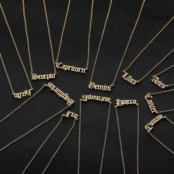 personalized letter zodiac necklace constellation necklaces custom stainless steel old english pendant birthday jewelry gifts2834767, Silver
personalized letter zodiac necklace constellation necklaces custom stainless steel old english pendant birthday jewelry gifts2834767, Silver