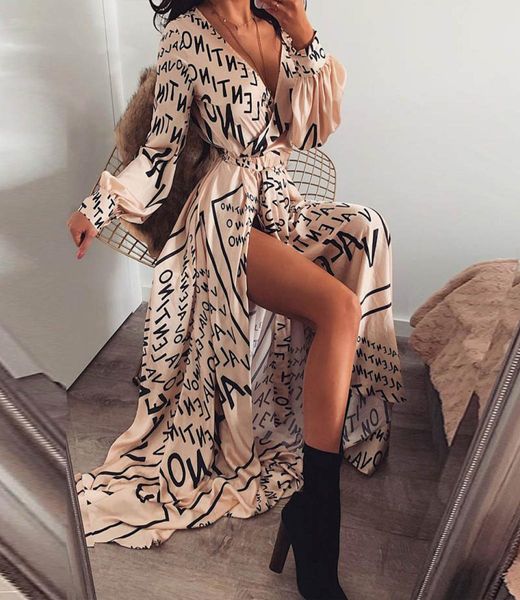 women letter print vneck thigh slit maxi dress long sleeve elegant boho beach dress casual long dresses5254425, Black;gray
women letter print vneck thigh slit maxi dress long sleeve elegant boho beach dress casual long dresses5254425, Black;gray