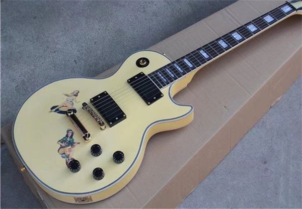 custom beauty cream electric guitar solid mahogany body rosewood & ebony fingerboard golden hardware 
custom beauty cream electric guitar solid mahogany body rosewood & ebony fingerboard golden hardware