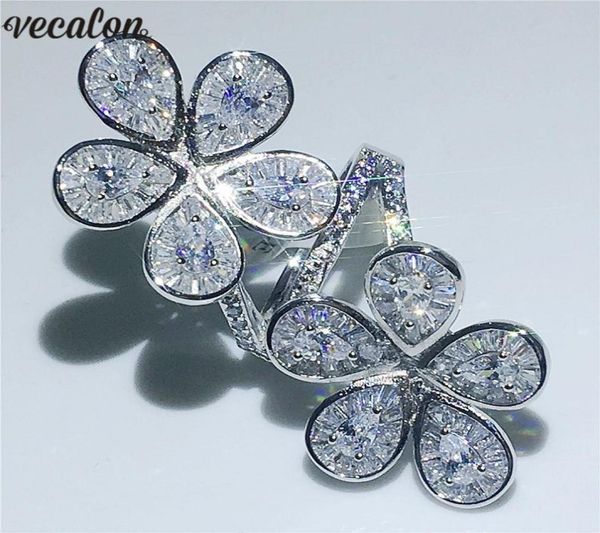 vecalon big flower ring 925 sterling silver water drop diamond engagement wedding band rings for women finger jewelry7871608, Slivery;golden
vecalon big flower ring 925 sterling silver water drop diamond engagement wedding band rings for women finger jewelry7871608, Slivery;golden