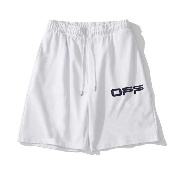 white summer airport cordon tape strip loose men's and women's five point shorts, White;black
white summer airport cordon tape strip loose men's and women's five point shorts, White;black