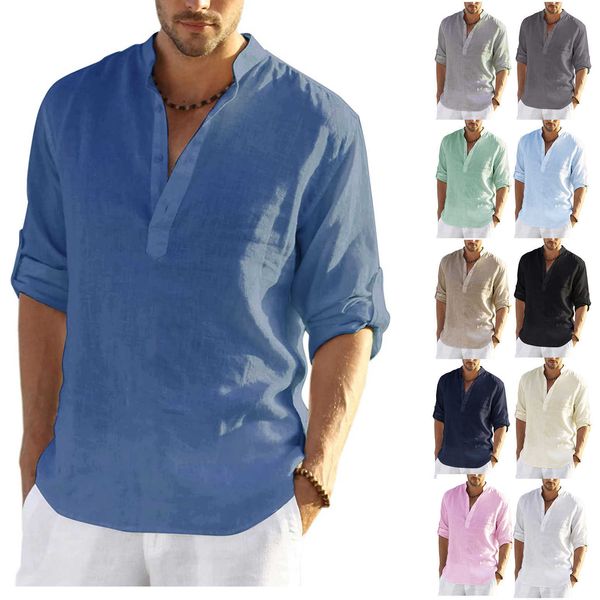 men's casual shirts shinesia men's shirts plus size henry shirts long sleeve cotton linen lightweight casual custom oem shirts men, White;black
men's casual shirts shinesia men's shirts plus size henry shirts long sleeve cotton linen lightweight casual custom oem shirts men, White;black