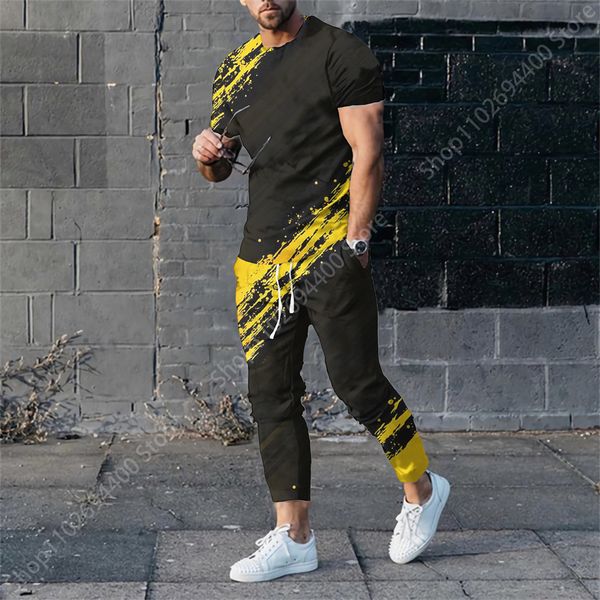 mens tracksuits trousers tracksuit 2 piece set fashion colour print summer short sleeve t shirtlong pants street clothes 230715, Gray
mens tracksuits trousers tracksuit 2 piece set fashion colour print summer short sleeve t shirtlong pants street clothes 230715, Gray