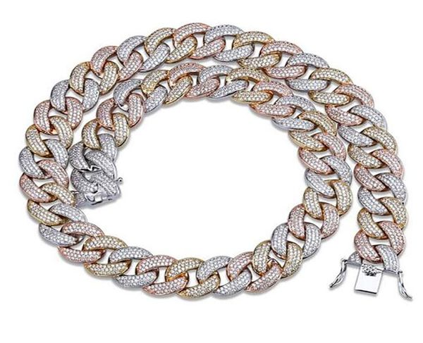 luxury men039s 3 color mixing 18mm copper cz bling cuban link chain micro pave cubic zircon 18inch 22inch chain necklace3558576, Silver
luxury men039s 3 color mixing 18mm copper cz bling cuban link chain micro pave cubic zircon 18inch 22inch chain necklace3558576, Silver