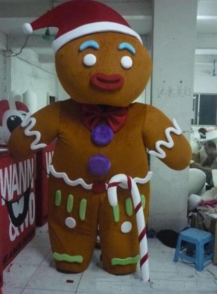 2019 gingerbread man mascot costume with red santa hat for to wear for 6808787, Red;yellow
2019 gingerbread man mascot costume with red santa hat for to wear for 6808787, Red;yellow