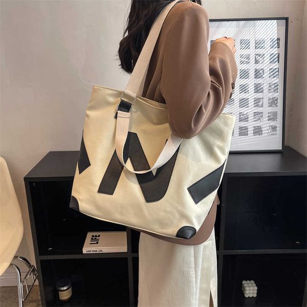 leisure large capacity canvas bag for women's new class carrying bag ins student one shoulder tote bag
leisure large capacity canvas bag for women's new class carrying bag ins student one shoulder tote bag