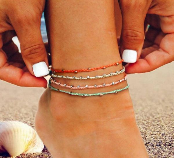 handmade waterproof wax line weave anklets for women rope anklet with charm bracelets beach jewelry4422569, Red;blue
handmade waterproof wax line weave anklets for women rope anklet with charm bracelets beach jewelry4422569, Red;blue