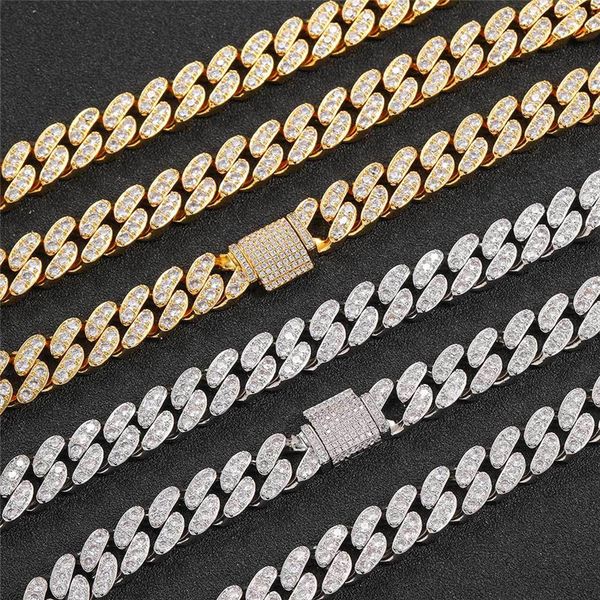 12mm flip buckle single row zircon cuban chain hip hop necklace trendy personality men's necklace, Silver
12mm flip buckle single row zircon cuban chain hip hop necklace trendy personality men's necklace, Silver