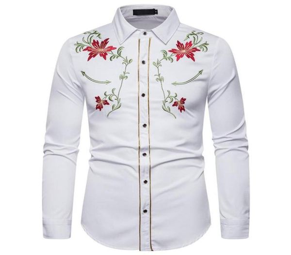 men039s fashionable embroidered shirt western style with flowers long sleeve casual shirts6744070, White;black
men039s fashionable embroidered shirt western style with flowers long sleeve casual shirts6744070, White;black