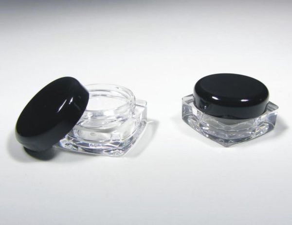 50pcs cosmetic jars thick wall square plastic beauty containers packaging 5 gram black or clear lids ship6173357
50pcs cosmetic jars thick wall square plastic beauty containers packaging 5 gram black or clear lids ship6173357