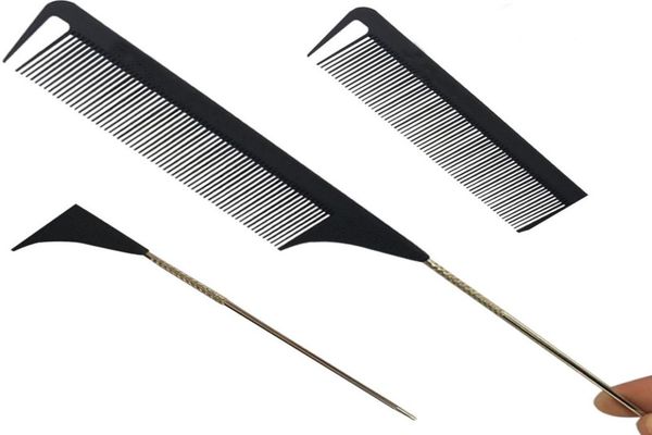 fashion black finetooth comb metal pin antistatic hair style rat tail comb 220x28x4mm hair styling beauty tools5659330, Silver
fashion black finetooth comb metal pin antistatic hair style rat tail comb 220x28x4mm hair styling beauty tools5659330, Silver