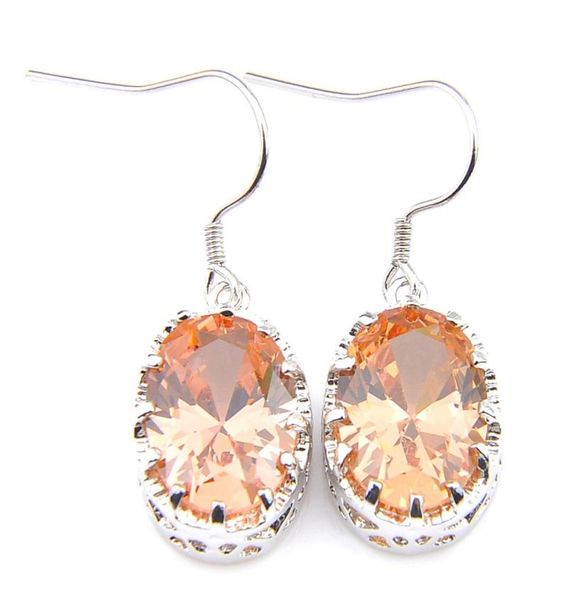 luckyshine elegant simple new womens champagne zircon hook earrings 925 sterling silver oval morganite gems engagements party earr2316388, Golden 
luckyshine elegant simple new womens champagne zircon hook earrings 925 sterling silver oval morganite gems engagements party earr2316388, Golden