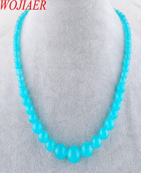 wojiaer fashion sky blue jades gem stone necklace 614mm graduated round beads women 175 inches strand jewelry f30122140414, Silver
wojiaer fashion sky blue jades gem stone necklace 614mm graduated round beads women 175 inches strand jewelry f30122140414, Silver
