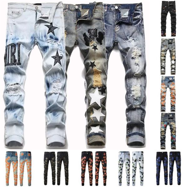 ripped jeans miri designer jeans man pants star patches wearing biker denim stretch cult stretch motorcycle trendy long straight all year ro, Blue
ripped jeans miri designer jeans man pants star patches wearing biker denim stretch cult stretch motorcycle trendy long straight all year ro, Blue
