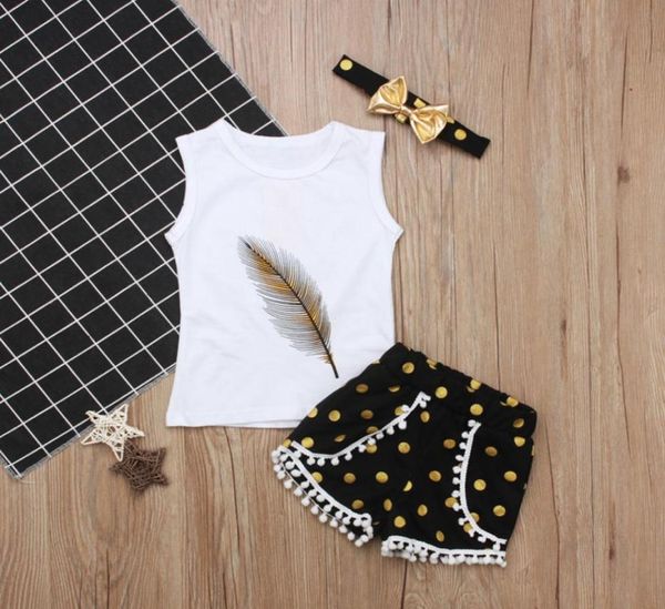 baby girls summer clothes sets feather printing vest causal dot tassel shorts golden headband summer girl clothing sets 3pcs1410168, White
baby girls summer clothes sets feather printing vest causal dot tassel shorts golden headband summer girl clothing sets 3pcs1410168, White