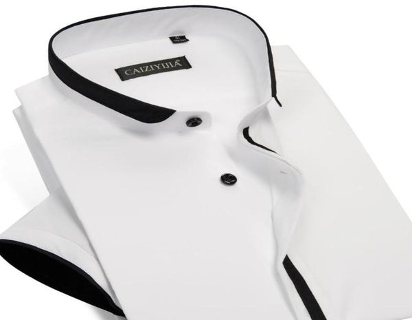men039s casual shirts banded collar with black piping cotton pocketless design summer thin short sleeve standardfit shir5434140, White;black
men039s casual shirts banded collar with black piping cotton pocketless design summer thin short sleeve standardfit shir5434140, White;black