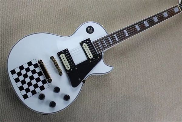 custom white electric guitar black & white squares solid mahogany body rosewood fingerboard golden hardware 409
custom white electric guitar black & white squares solid mahogany body rosewood fingerboard golden hardware 409