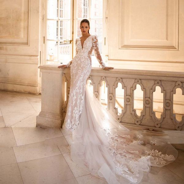 lace long sleeve mermaid wedding dress see through appliques plus size wedding bridal gown for black women, White
lace long sleeve mermaid wedding dress see through appliques plus size wedding bridal gown for black women, White
