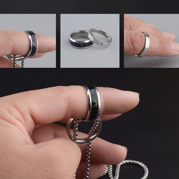 titanium steel double ring buckle necklace male hip hop simple clavicle chain niche design warm ring pendant, Silver
titanium steel double ring buckle necklace male hip hop simple clavicle chain niche design warm ring pendant, Silver