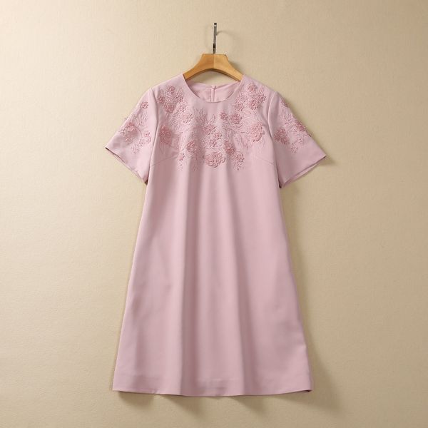 european and american women's dress 2023 summer new style round neck short sleeve embroidered with beading fashion loose dress, Black;gray
european and american women's dress 2023 summer new style round neck short sleeve embroidered with beading fashion loose dress, Black;gray